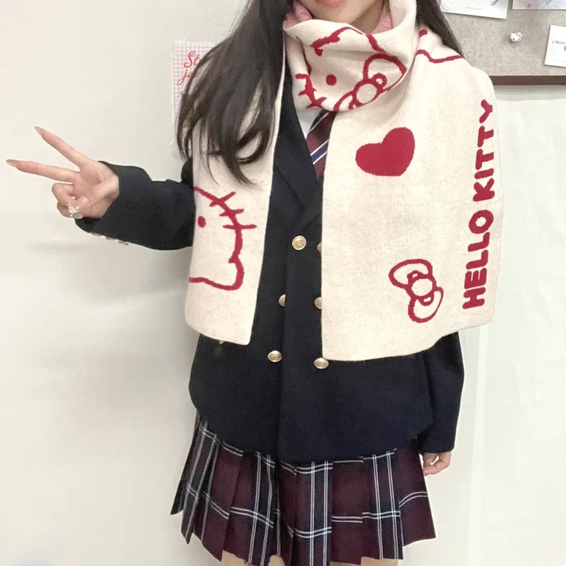 Sanrio Hello Kitty Knit Scarves Unisex-1