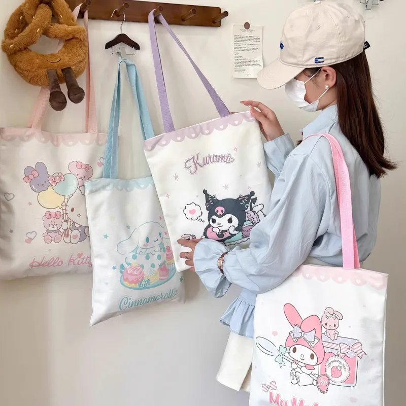 Sanrio Hello Kitty Polyester Shoulder Bag Women's White & Pink-1
