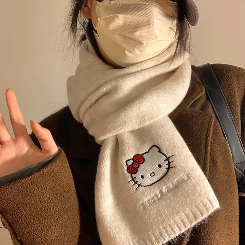 Sanrio Polyester Knit Scarves Unisex-1