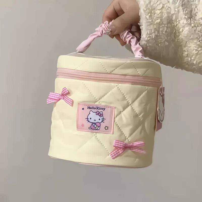 Sanrio Hello Kitty Polyester Bucket Bag Makeup Bag Women's Ecru-2