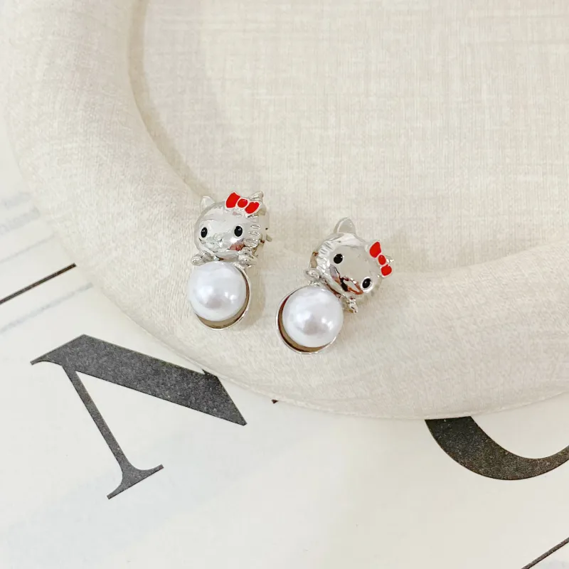Sanrio Hello Kitty Alloy Stud Earrings Women's-2