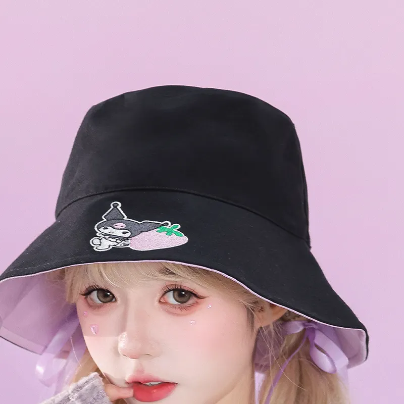 Sanrio Kulomi Polyester Bucket Hats Women's-2
