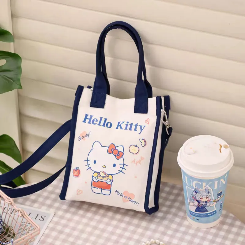 Sanrio Hello Kitty Collaboration Hello Kitty Cotton One Shoulder Handbag Women's Ecru-1