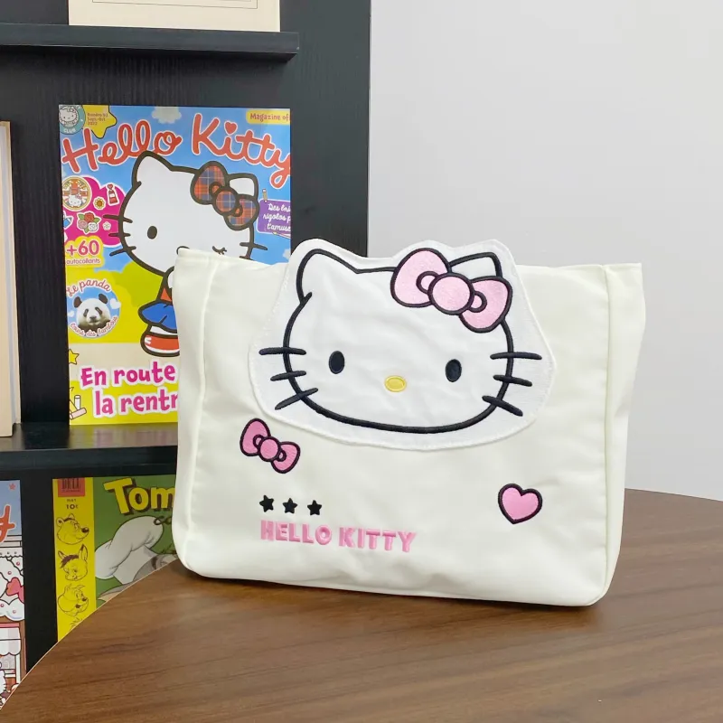 Sanrio Hello Kitty, Collaboration Polyester Shoulder Bag Unisex White-3