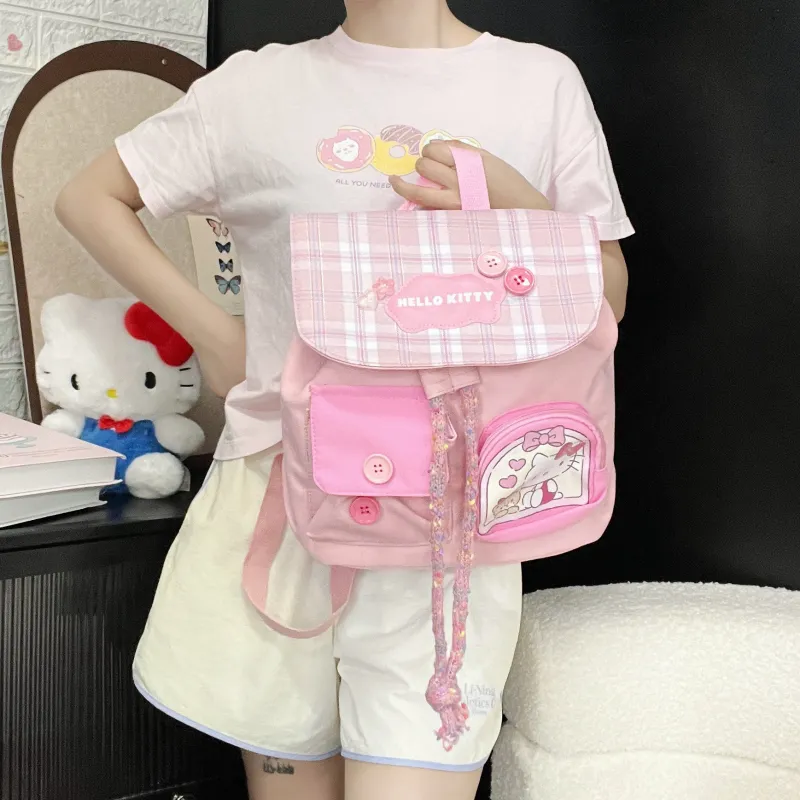Sanrio Hello Kitty Polyester Backpack Women's Pink-1