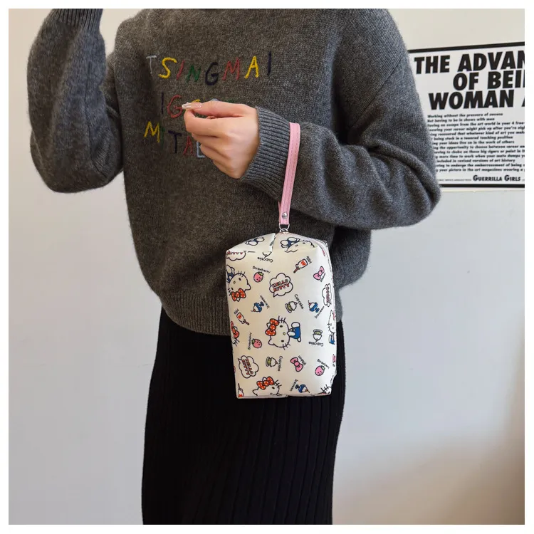 Sanrio Hello Kitty Canvas Makeup Bag Women's Blue-1