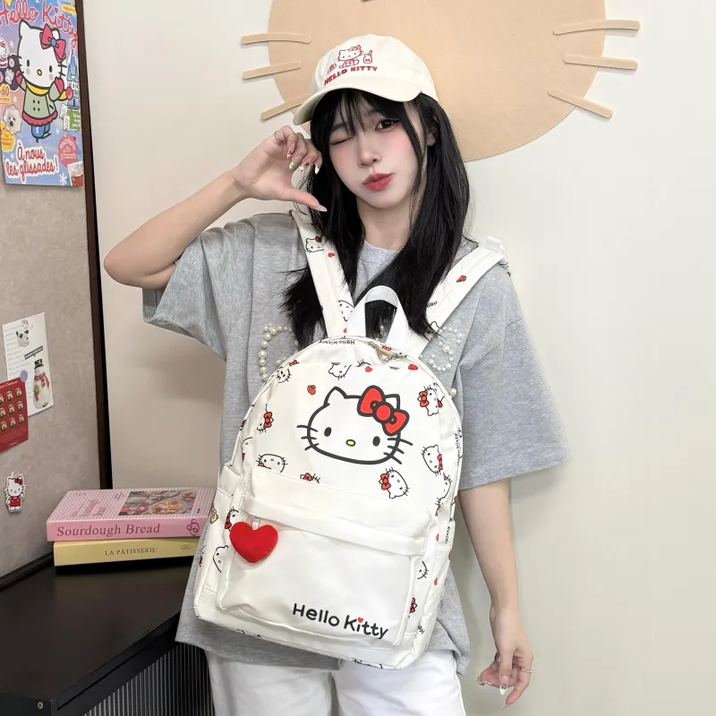Sanrio Hello Kitty Polyester Backpack Women's Ecru-2