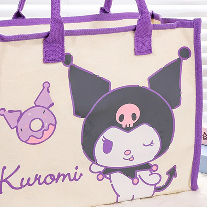 Sanrio Polyester Handbag Regular Unisex White Purple-2