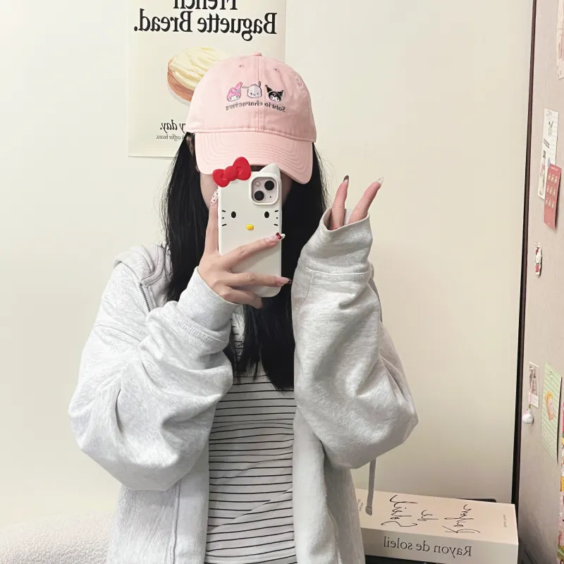 Hello Kitty Cotton Baseball Caps Women's-3