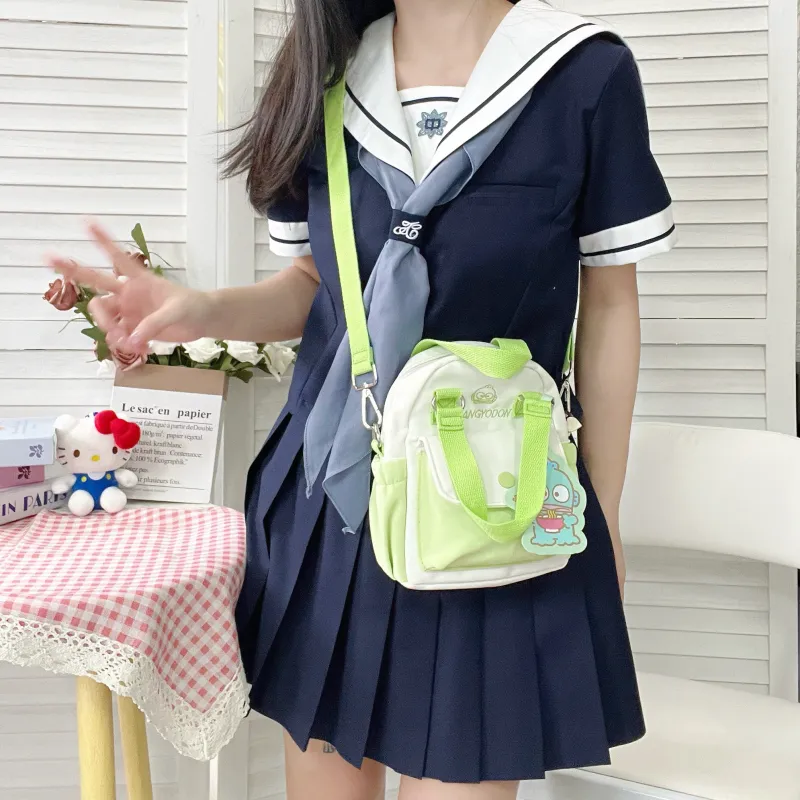 Sanrio Hangyodon Handbags Green Half Fishman Crossbody Bag-4