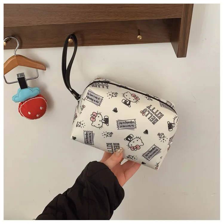 Sanrio Hello Kitty Canvas Makeup Bag Women's Black-2
