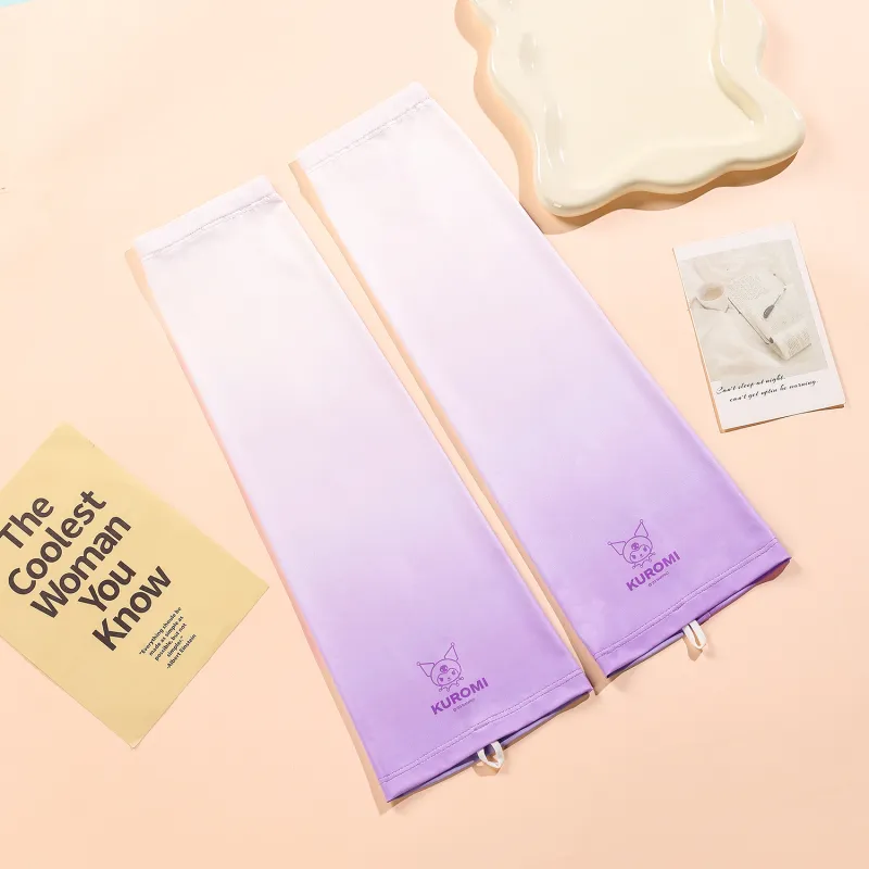 Sanrio Kuromi Polyester Sun Protection Sleeve+Sun Protection Face Mask Unisex-5