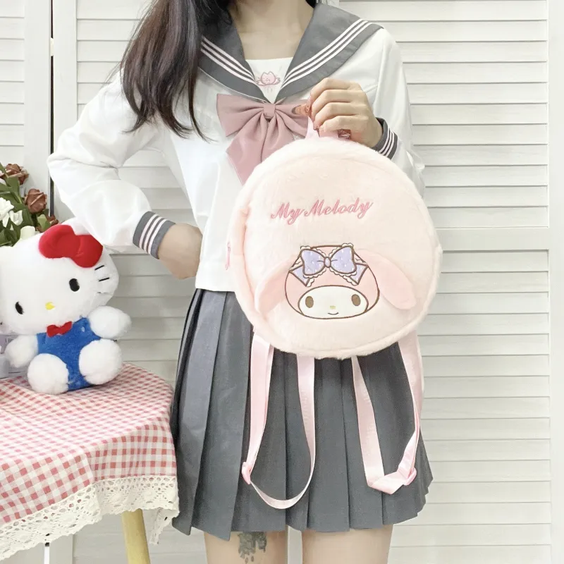 Sanrio Melodi Polyester Backpack Regular Unisex Pink-3