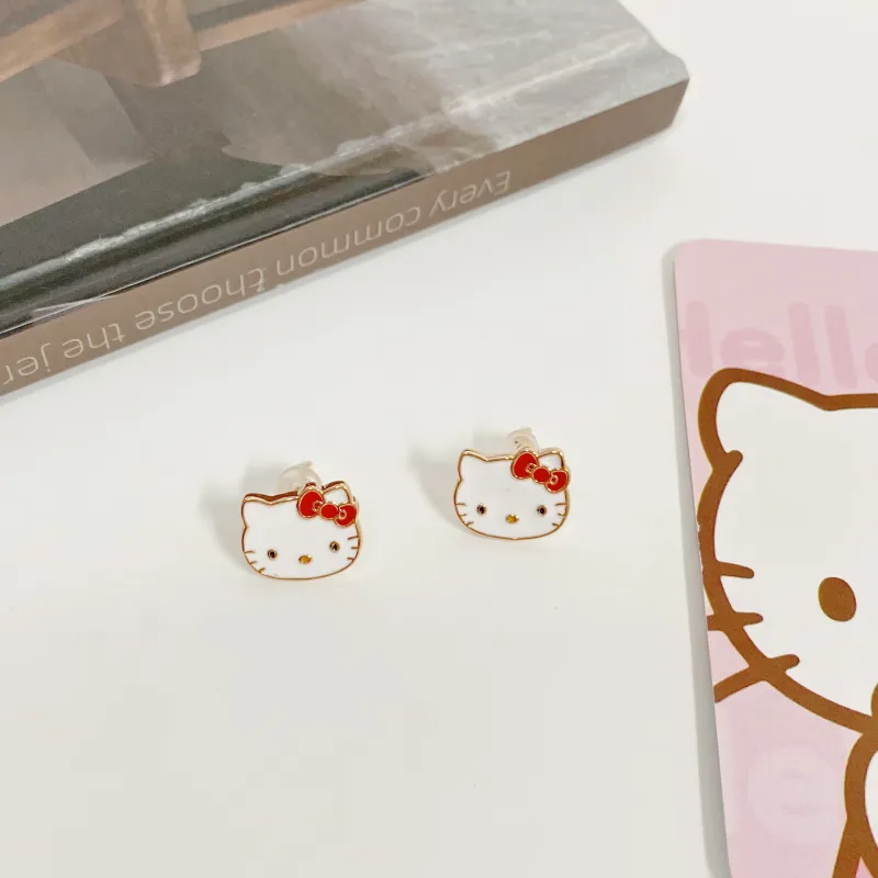 Sanrio x Hello Kitty Alloy Stud Earrings Women's-2