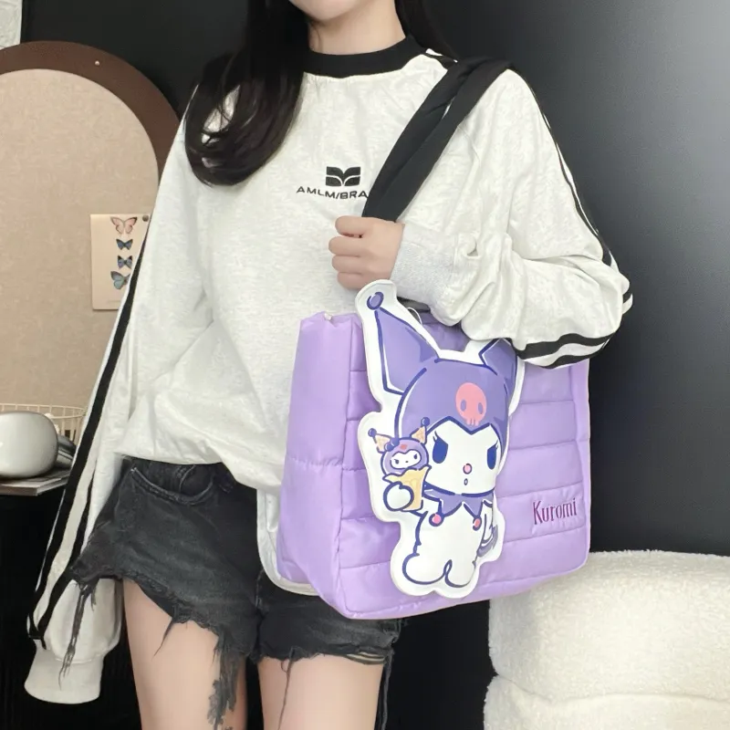 Sanrio Kulomi Polyester Tote Bag Shoulder Bag Regular Women's Purple-2