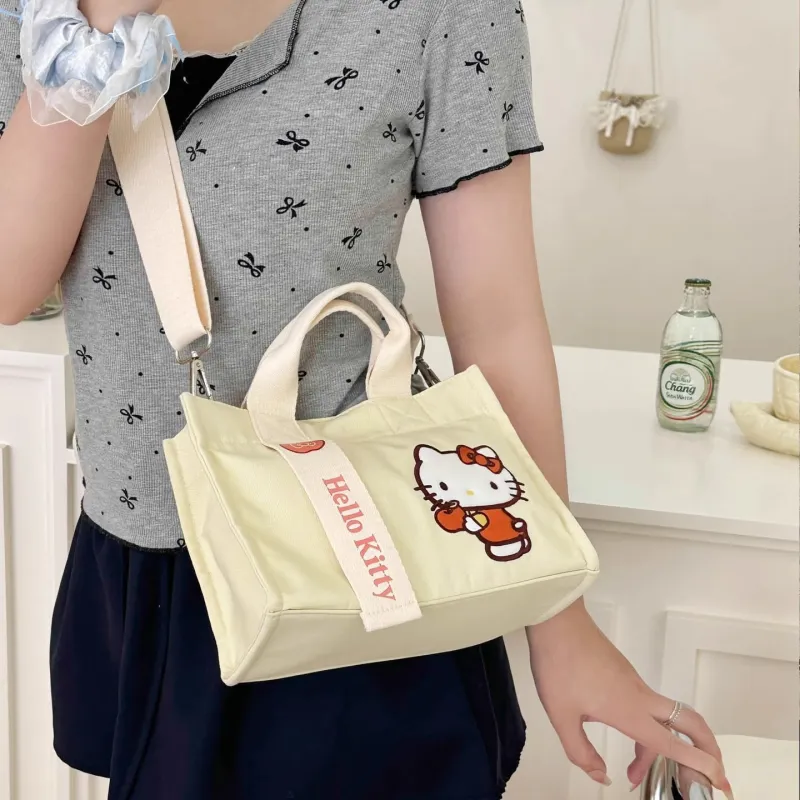 Sanrio Hello Kitty, Collaboration Polyester Shoulder Bag, Crossbody Bag, Handbag Women's Beige-2