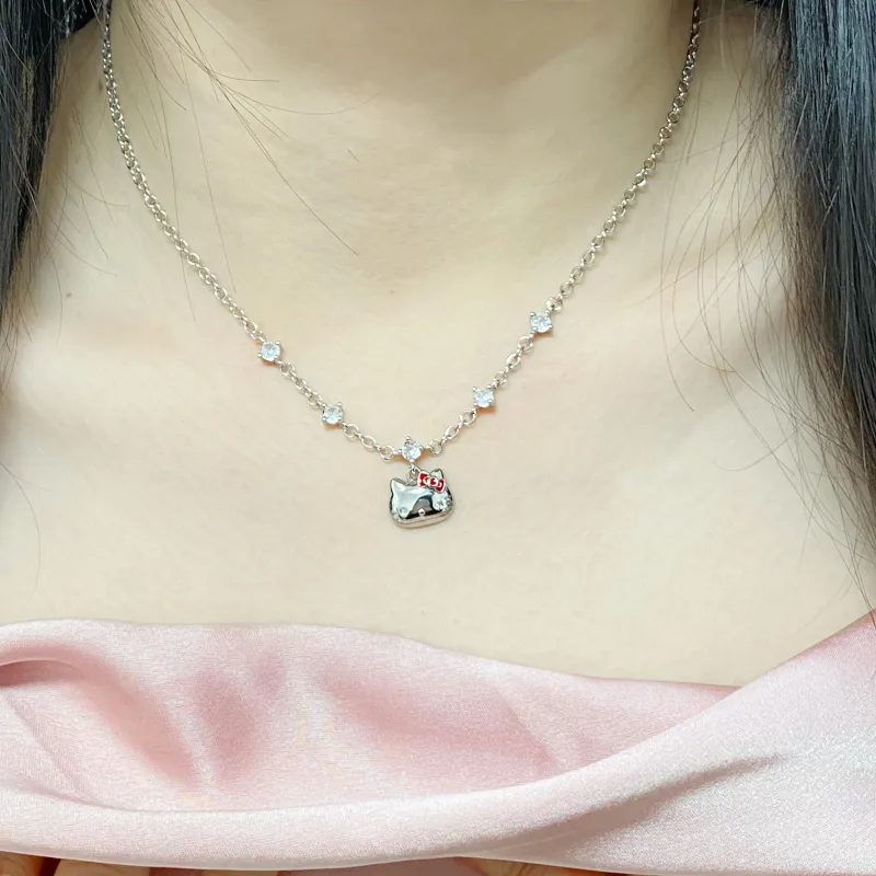 Sanrio Hello Kitty Zircon Necklaces Women's-4