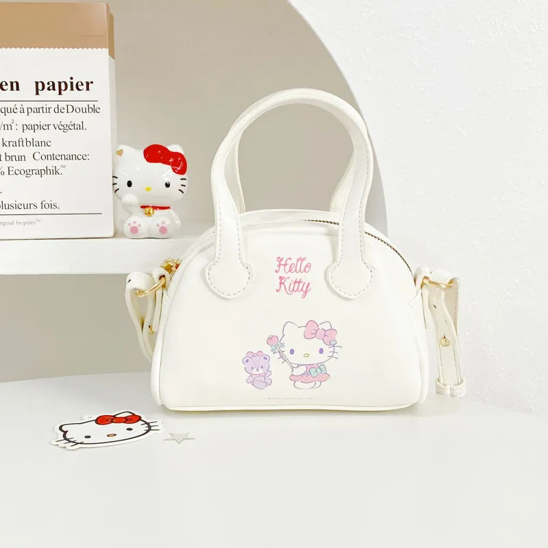 Sanrio Hello Kitty, Collaboration PU One Shoulder Handbag Women's Ecru-4