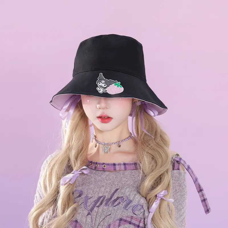 Sanrio Kulomi Polyester Bucket Hats Women's-3
