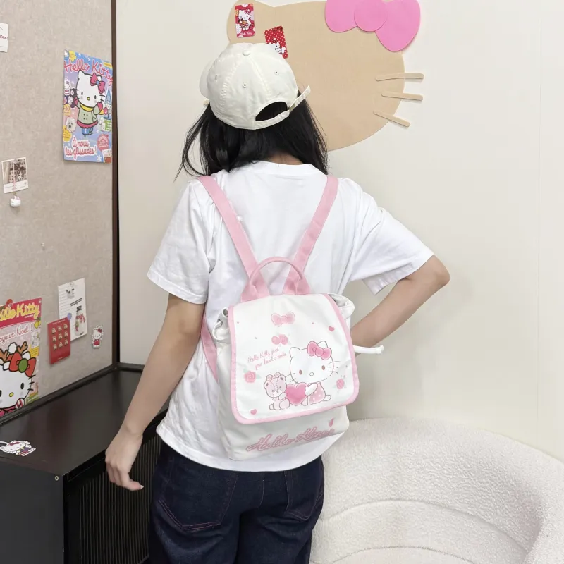 Sanrio Polyester Backpack Handheld Backpack Women's White-4