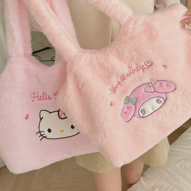 Sanrio Polyester Shoulder Bag Regular Unisex Purple-3