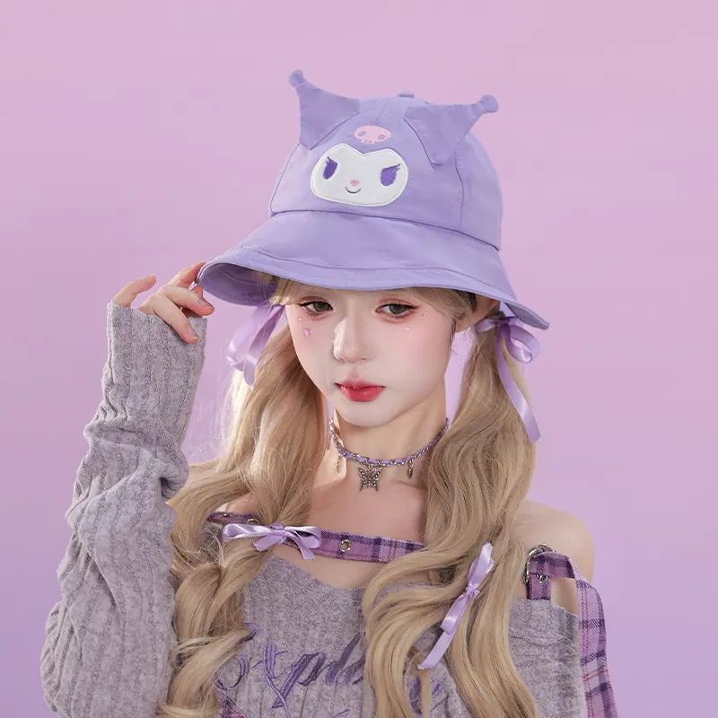 Sanrio Kulomi Polyester Bucket Hats Women's-3
