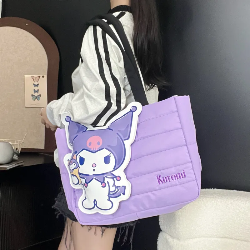 Sanrio Kulomi Polyester Tote Bag Shoulder Bag Regular Women's Purple-3
