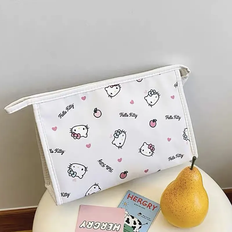 Sanrio Hello Kitty Polyester Makeup Bag Women's White-2