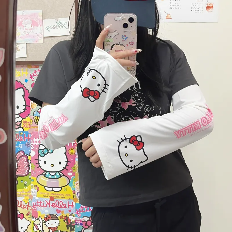 Sanrio Hello Kitty Polyester Sun Protection Sleeves Unisex-2