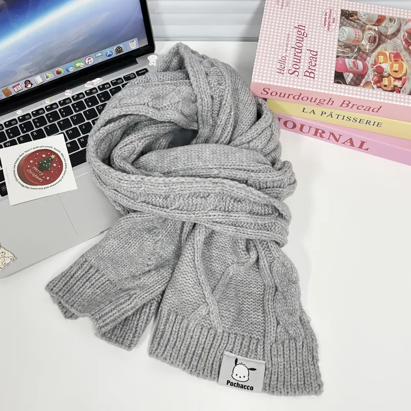 Sanrio Pacha Dogs Knit Scarves Unisex-1