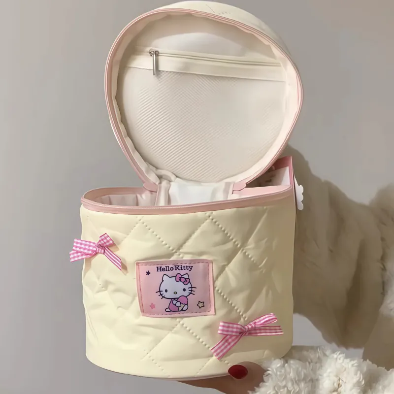 Sanrio Hello Kitty Polyester Bucket Bag Makeup Bag Women's Ecru-5