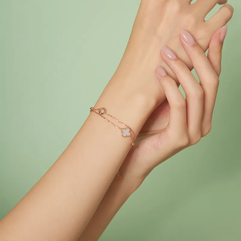 Ji Zhi S925 Silver Bracelets Women's Rose Gold-1