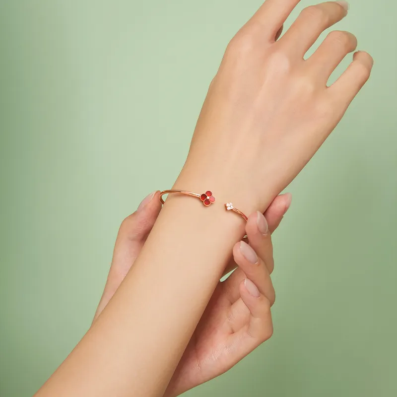 Ji Zhi S925 Silver Bangles Women's Rose Gold-2