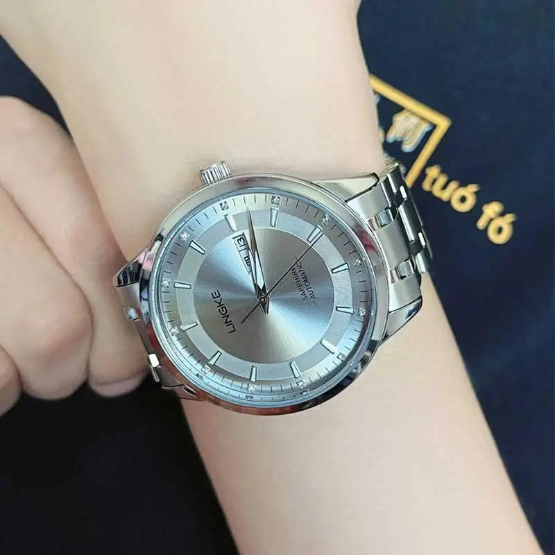 LINGKE Automatic Mechanical Movement Watch Men's Watches Gray Dial-2
