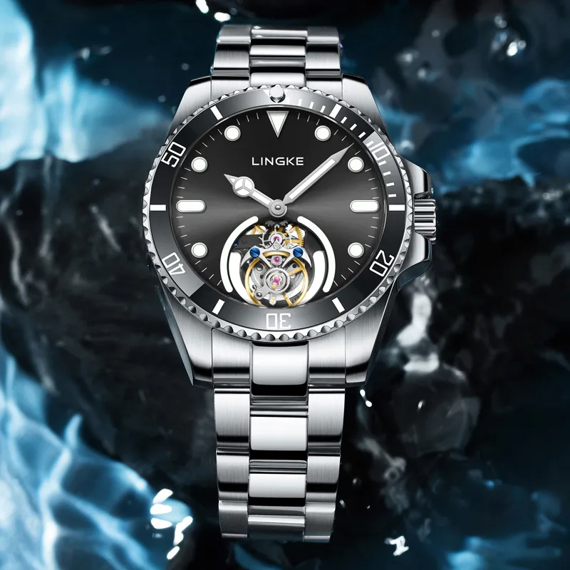 LINGKE Automatic Mechanical Movement Watch Men's Watches Green Dial-9