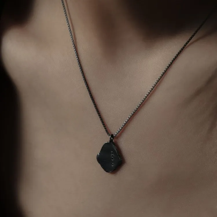 M.Wong 925 Sterling Silver Necklace With Small Pendant Unisex-5