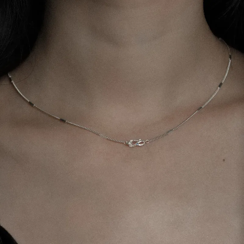 M.Wong 925 Sterling Silver Delicate Necklace Layering Necklace Plain Chain Collarbone Chain Women's-3