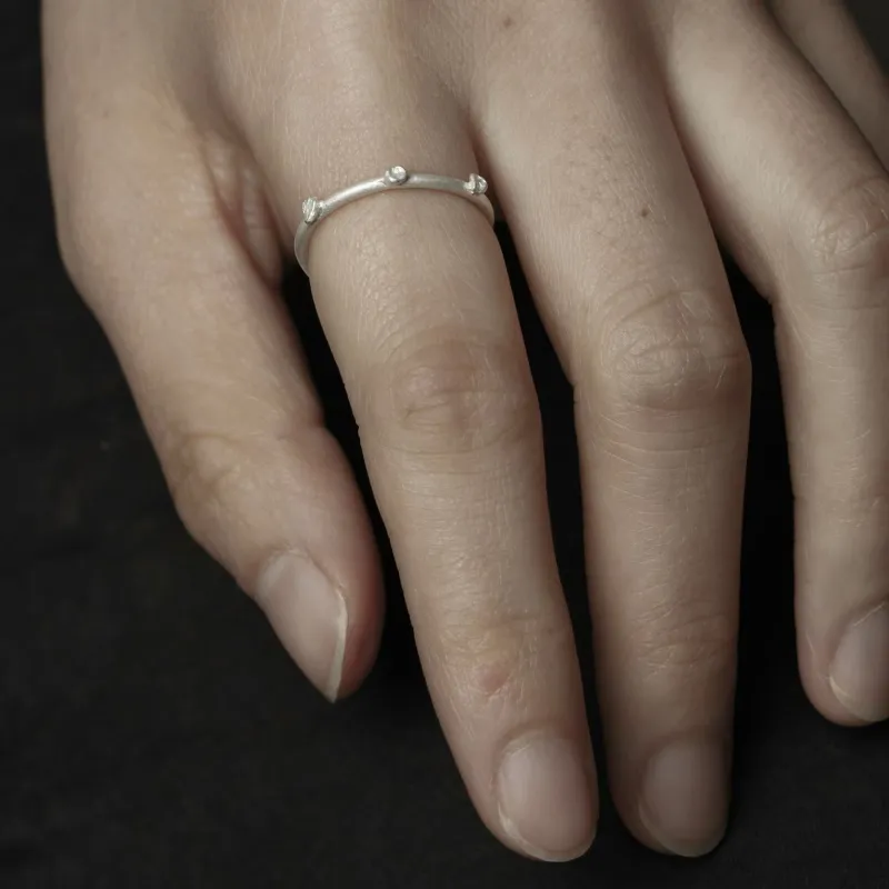 M.Wong 925 Sterling Silver Open Ended Archipelago Thin Ring Unisex-1