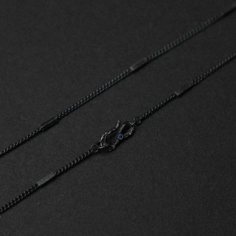 M.Wong 925 Sterling Silver Delicate Necklace Layering Necklace Plain Chain Collarbone Chain Women's-6