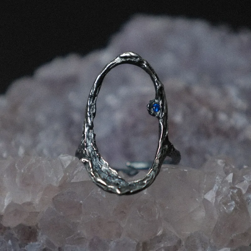 M.Wong 925 Sterling Silver Rhinestone Embellished Adjustable Opening Cubic Ring Women's-4