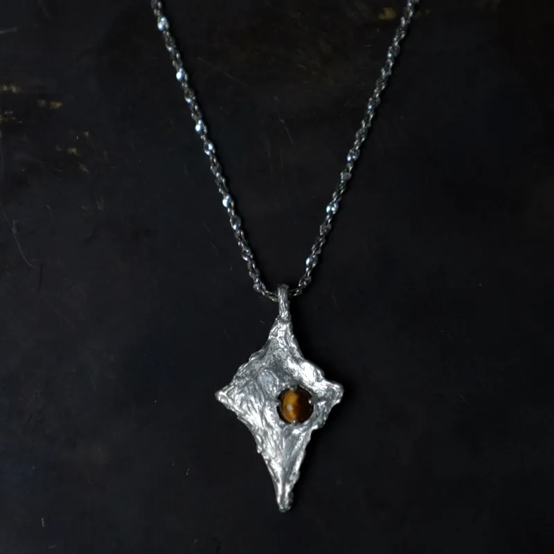 M.Wong 925 Sterling Silver Starry Eye Pendant Necklace Unisex-10