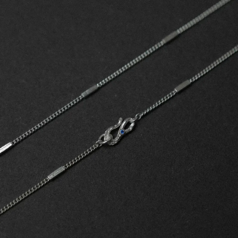M.Wong 925 Sterling Silver Delicate Necklace Layering Necklace Plain Chain Collarbone Chain Women's-2