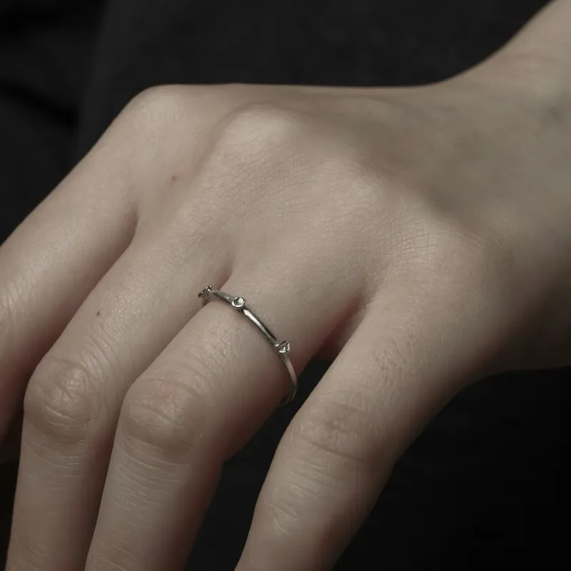 M.Wong 925 Sterling Silver Open Ended Archipelago Thin Ring Unisex-5