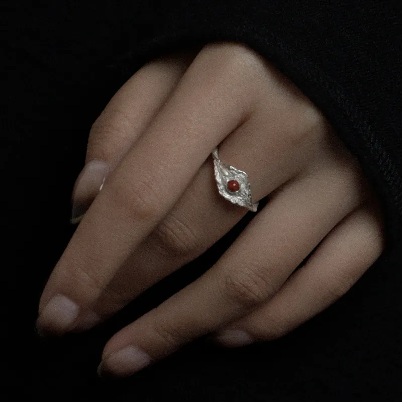 M.Wong 925 Sterling Silver Inlay Gemstone Fortune Attracting And Blessing Square Diamond Ring Unisex-2