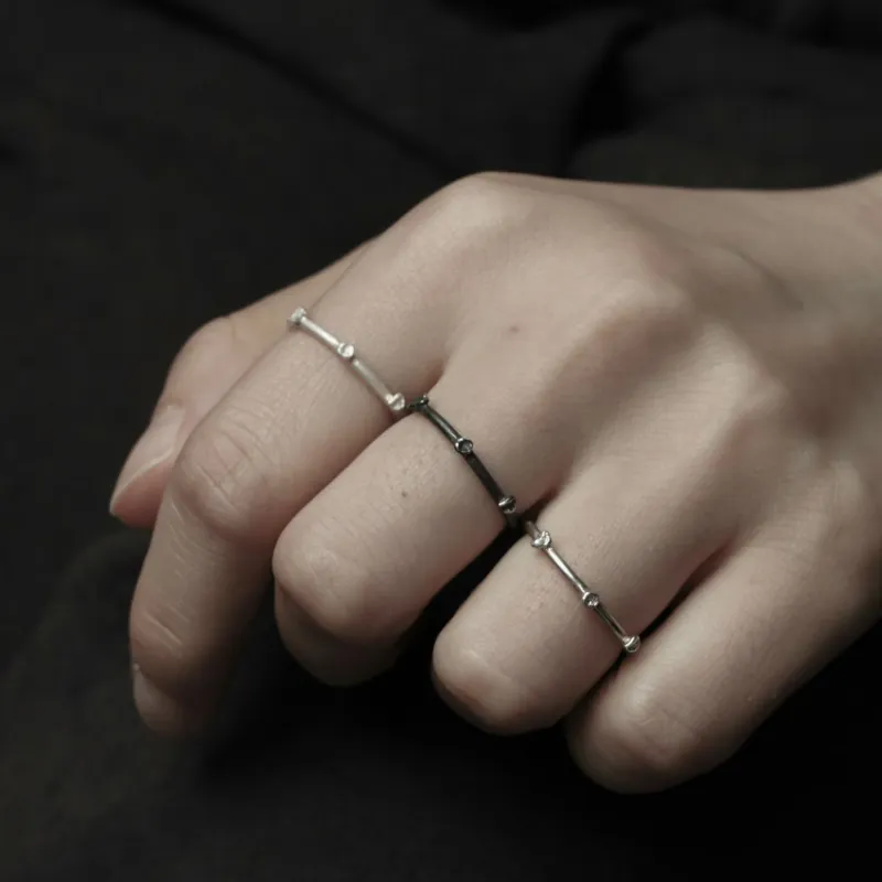 M.Wong 925 Sterling Silver Open Ended Archipelago Thin Ring Unisex-3