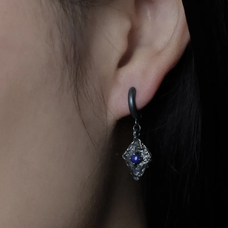 M.Wong 925 Sterling Silver Square Hoop Earrings Unisex-5