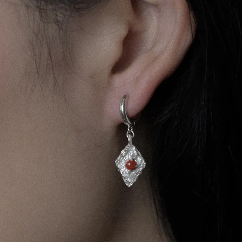 M.Wong 925 Sterling Silver Square Hoop Earrings Unisex-2