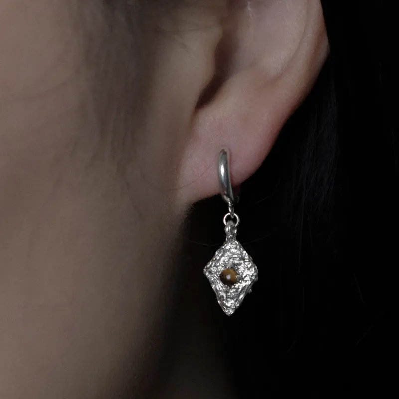 M.Wong 925 Sterling Silver Square Hoop Earrings Unisex-8