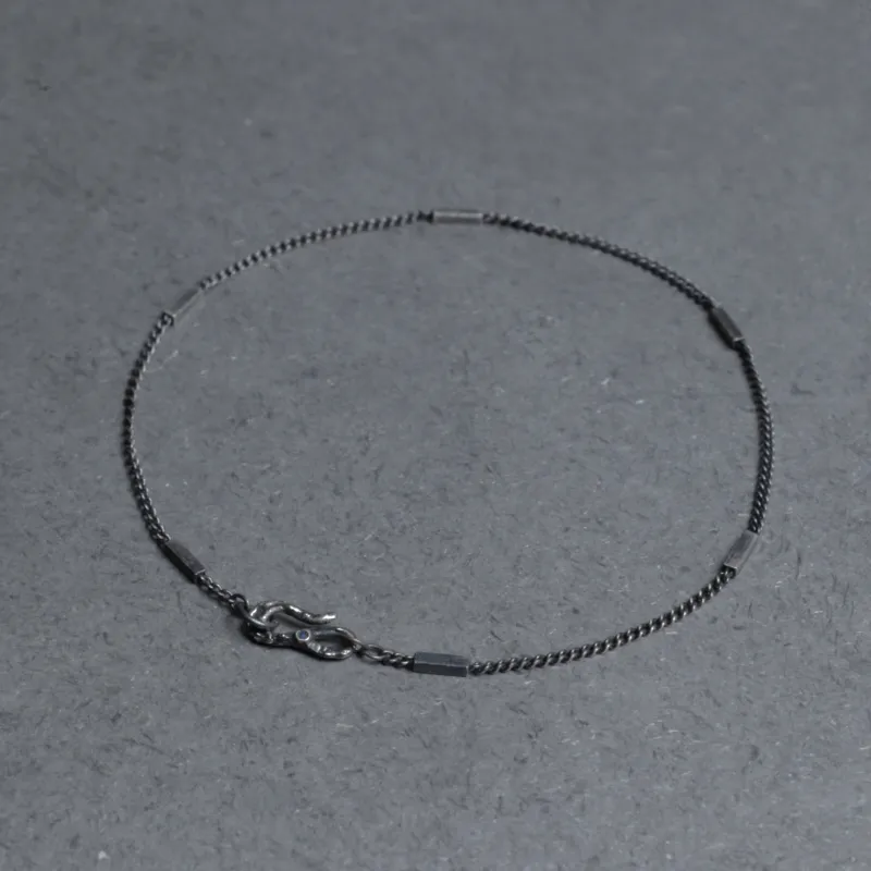 M.Wong 925 Sterling Silver Minimalist Style Rhinestone Embellished S Shaped Fine Hand Chain Plain Chain Women's-5
