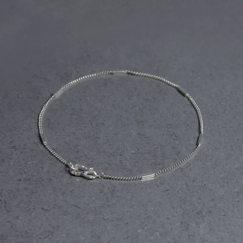 M.Wong 925 Sterling Silver Minimalist Style Rhinestone Embellished S Shaped Fine Hand Chain Plain Chain Women's-2